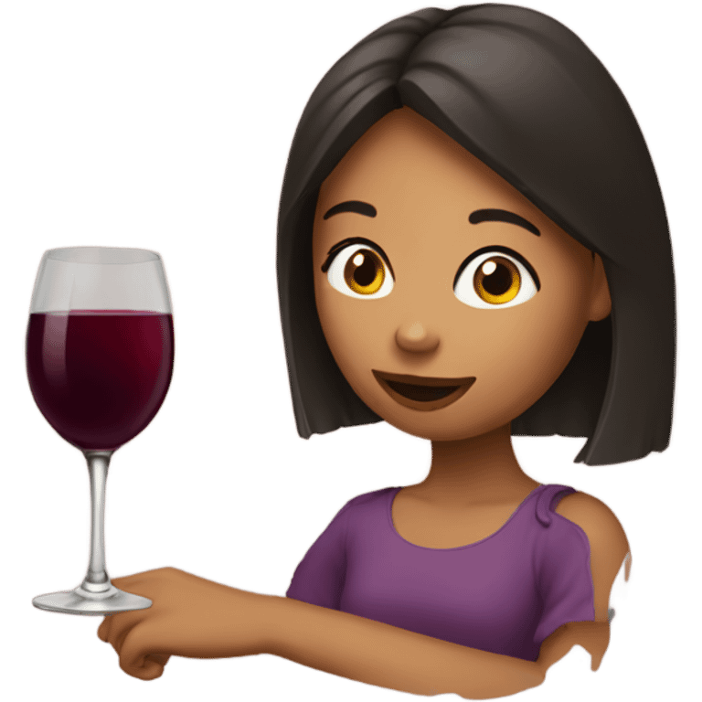 girl drinking wine emoji