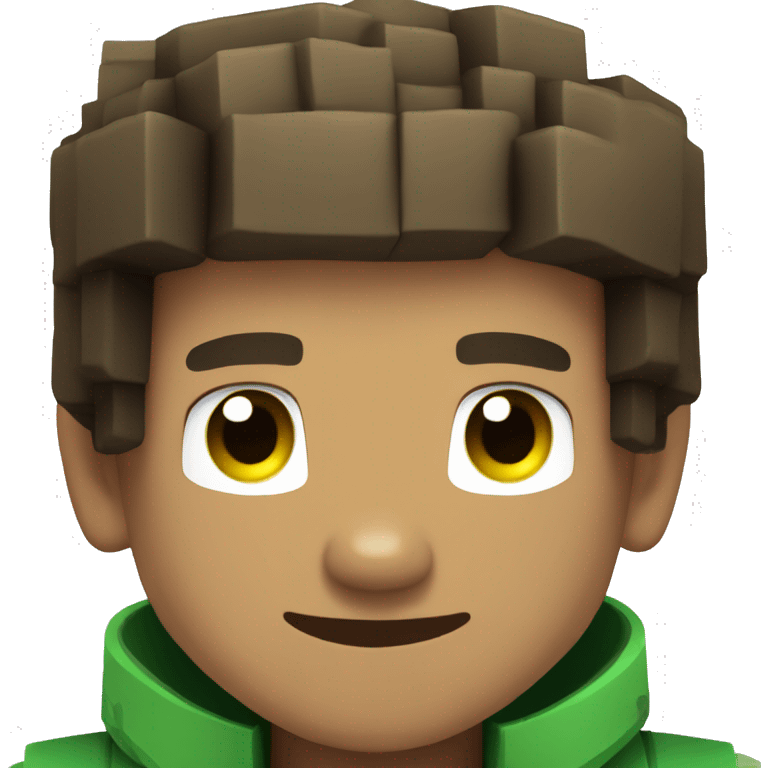 minecraft boy in green clothes, he is happy emoji