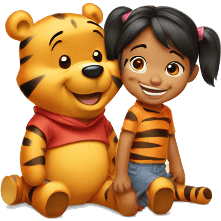 Winnie the pooh with tigger emoji