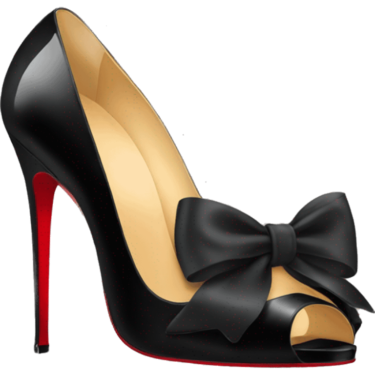 Louboutin shoe with black bow emoji