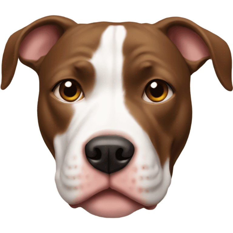 Brown and white Pitbull emoji