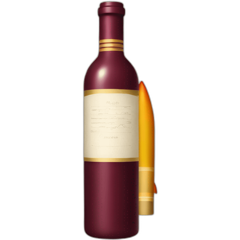 Wine in a rocket  emoji