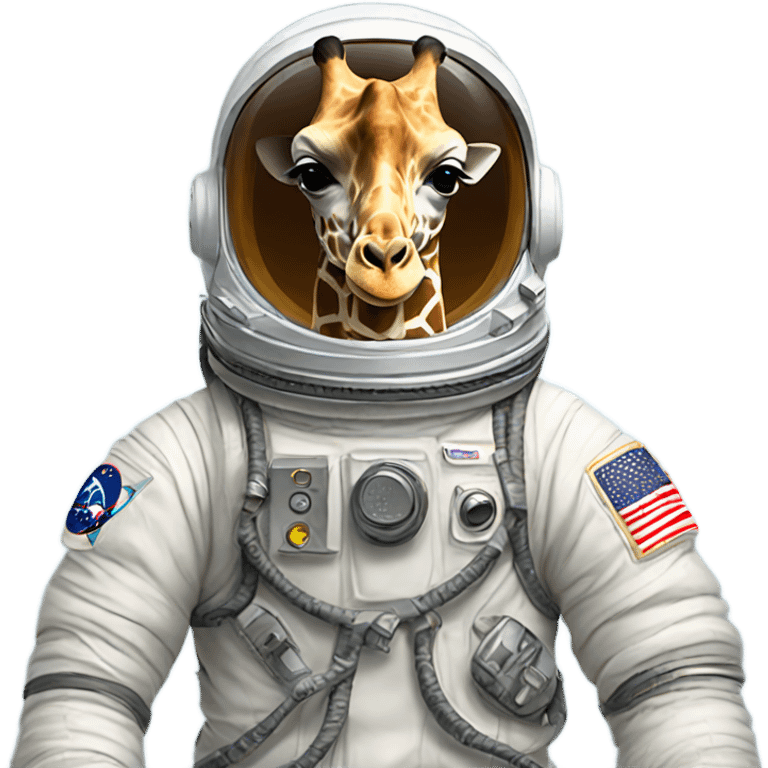 Giraffe in an astronaut suit  emoji