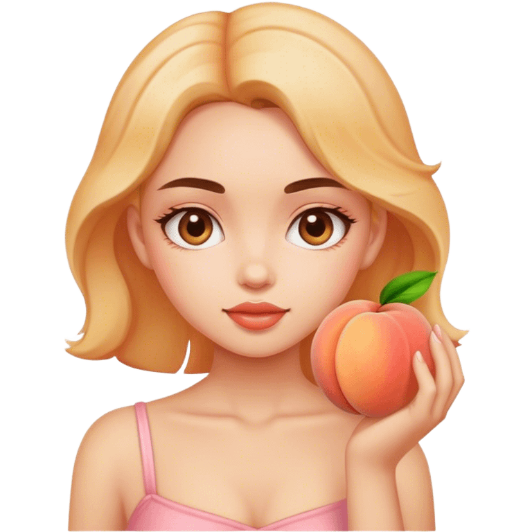 Girl with peach emoji