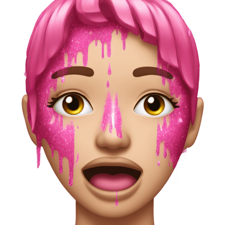 Cry whit pink glitter tears  emoji