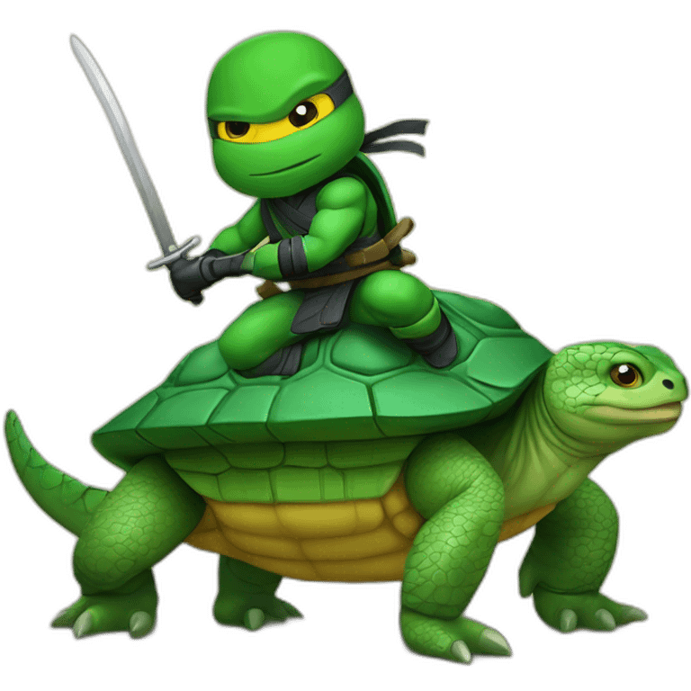 Tortue ninja sur alligator emoji