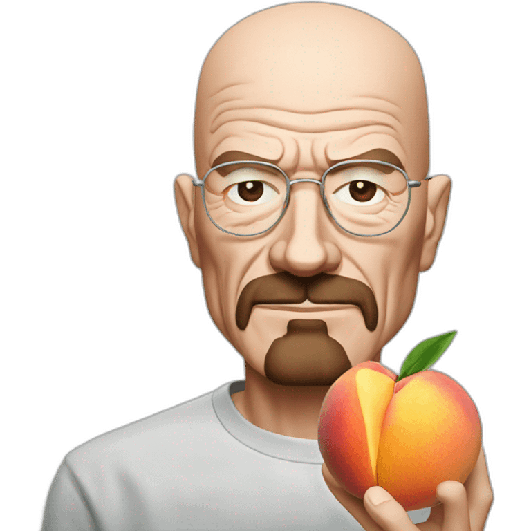 Walter white eating a peach emoji