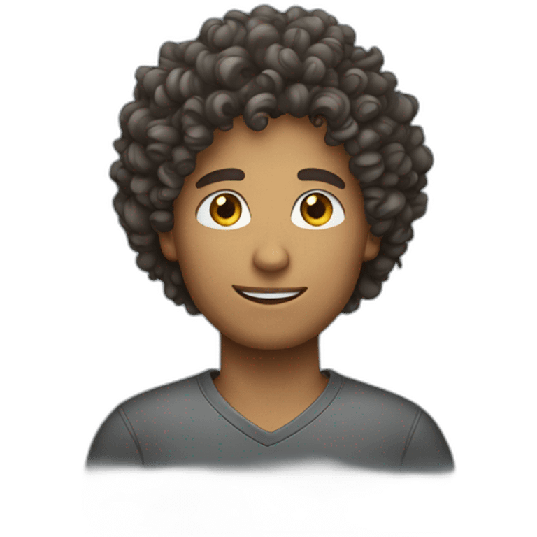 curly hair male emoji