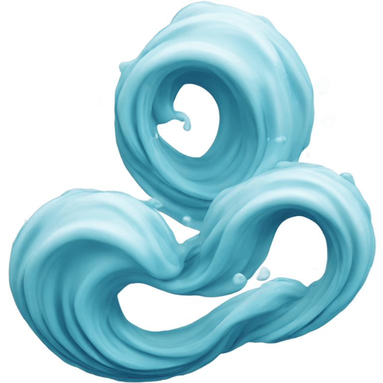 A flowing water emoji, symbolizing peace and fluidity, with gentle curves and soft waves. Transparent background. emoji