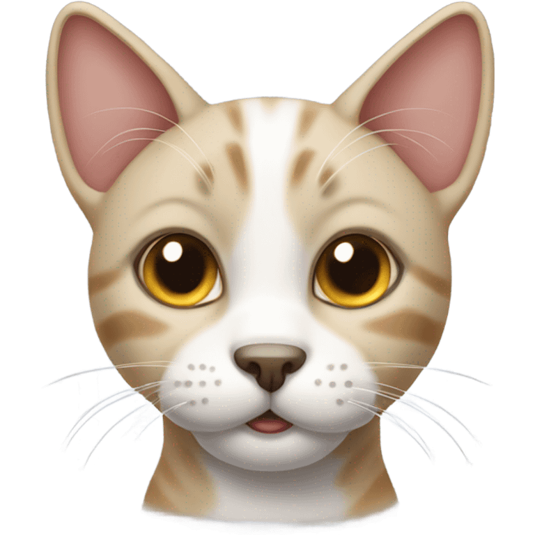 a cat with dog efect emoji