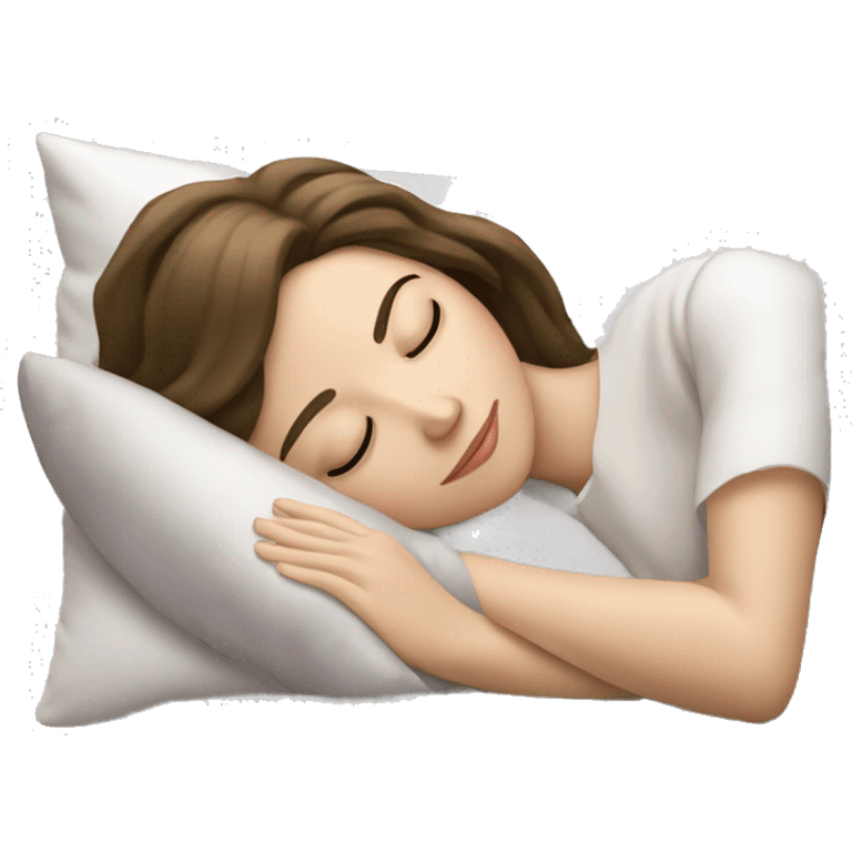 sleeping beauty brunette white girl with a silk pillow emoji