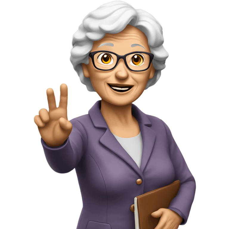 3d hyper realistic senior woman waving  emoji