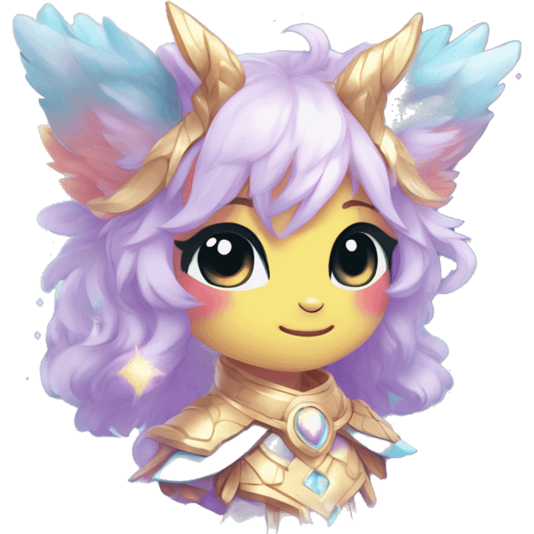 Cute Kawaii Chibi Anthro Sona Colorful Ethereal Pretty see Godly Celestial Shiny Fakemon Full Body emoji