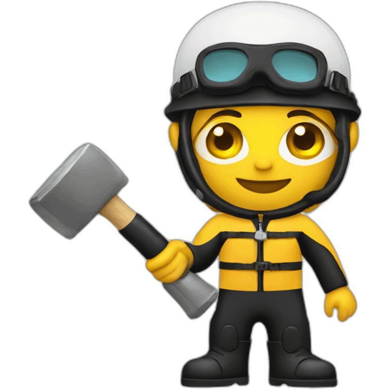 Scuba diving judge holding hammer emoji