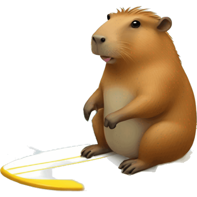 Capybara with surfboard emoji