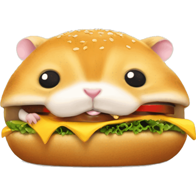 Hamster eating burger emoji