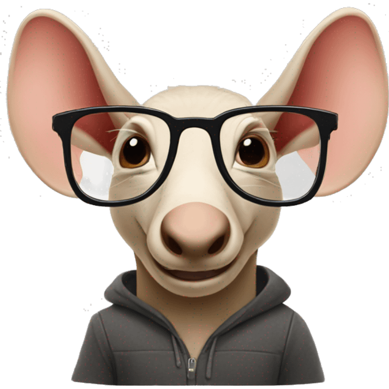 aardvark wearing nerdy spectacles emoji