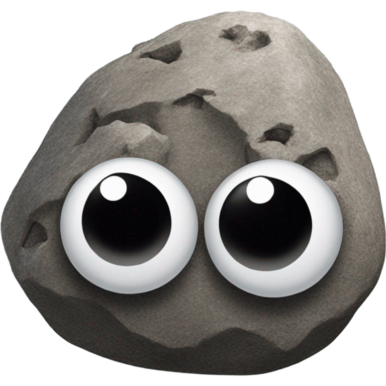 realistic rock with googly eyes emoji