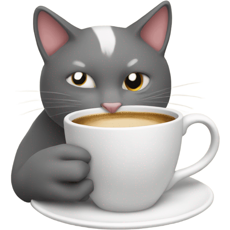 Cat drinking coffee emoji