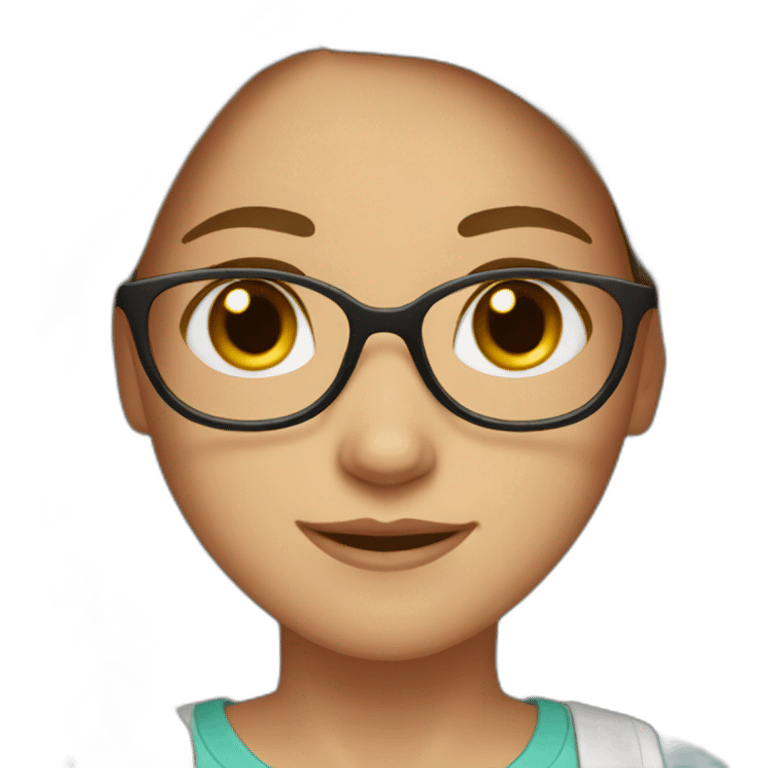 Girl with brown eyes and brown shoulder-length hair with glasses  emoji