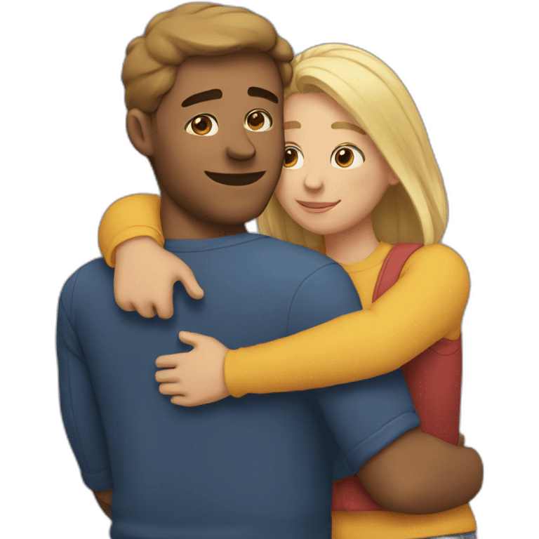 Couple hugging each other emoji