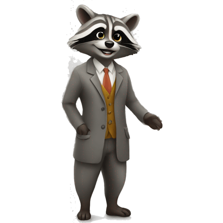 raccoon salesman in a store emoji