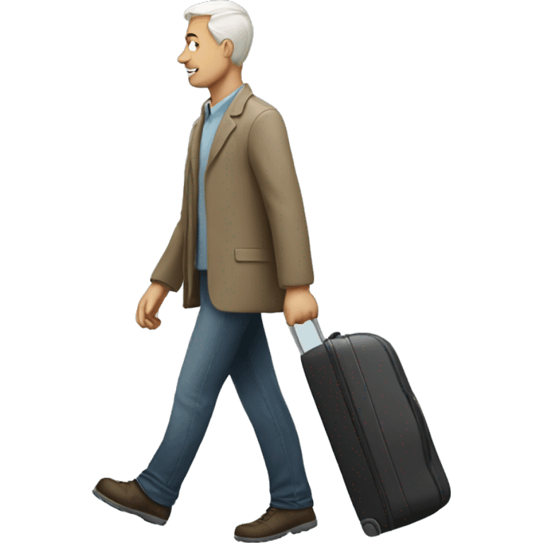 White man Walking with luggage emoji