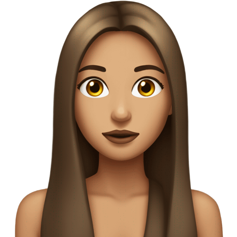 Pretty tan girl with long straight brown hair and super long eyelashes and nice lipstick  emoji