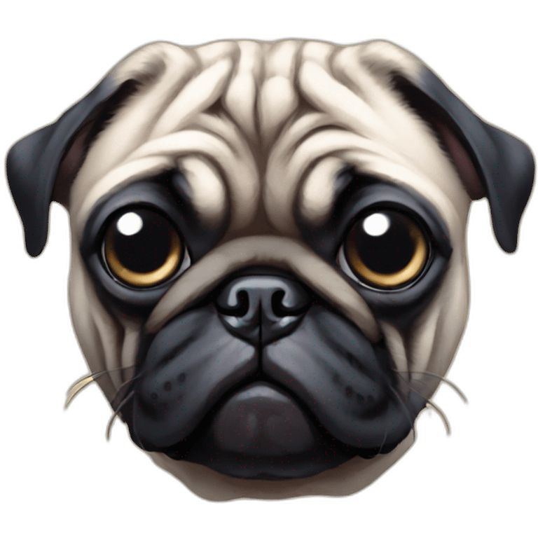 A pug in cyberpunk space emoji