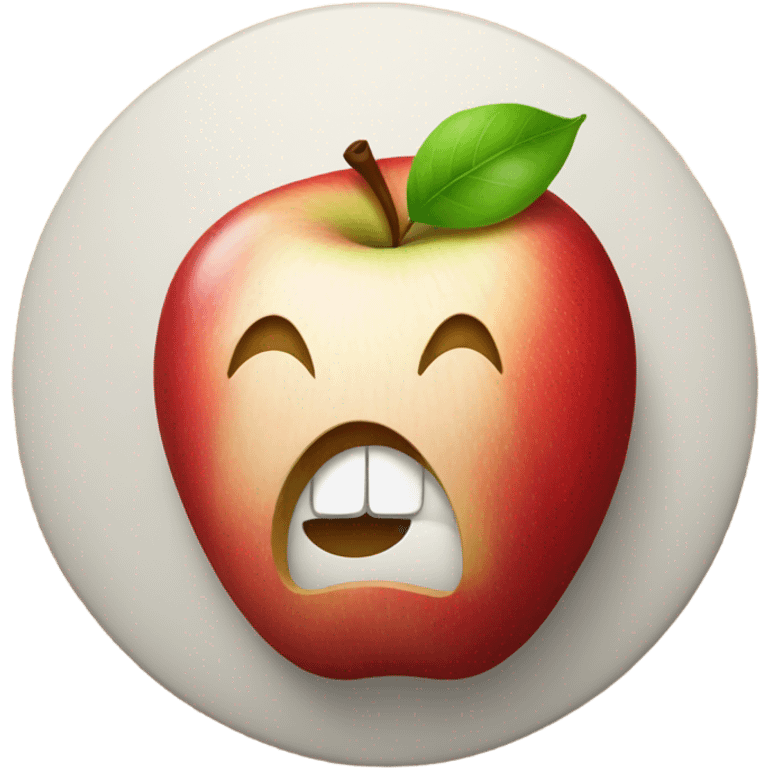 An apple on a table emoji