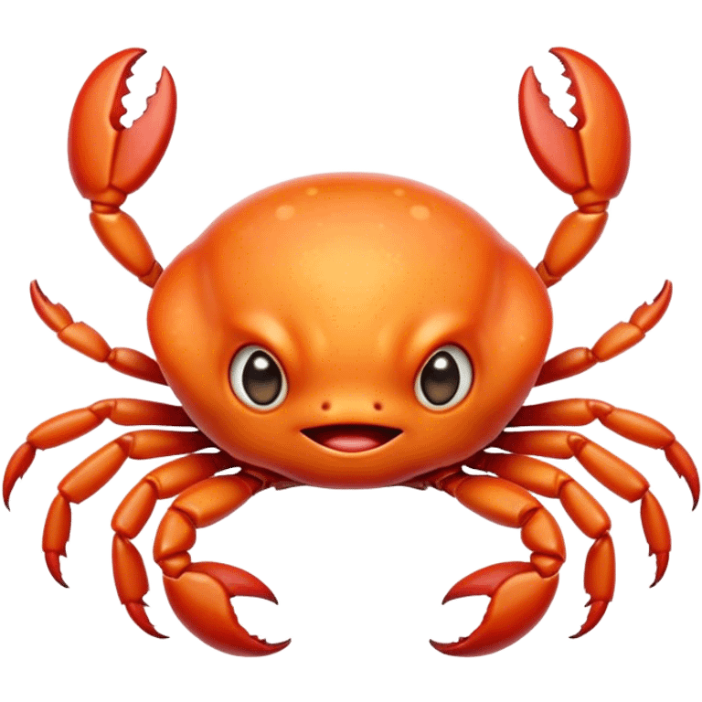 Cinematic Comical Baby Crab Portrait Emoji, Head tilted dramatically with an exaggeratedly shocked expression, featuring a tiny, vibrant carapace with wide, comically expressive eyes full of playful disbelief and miniature, animated pincers, Simplified yet hilariously expressive features, highly detailed, glowing with a slightly sassy coastal glow, high shine, dramatic yet playful, stylized with an air of cheeky seaside mischief, soft glowing outline, capturing the essence of a meme-worthy baby crab that looks ready to pinch its way into viral fame! emoji