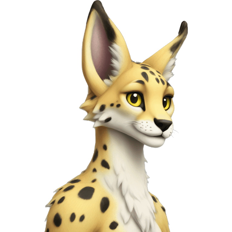 Anthro Epic Beautiful Handsome Pretty Colorful Sergal-Serval-Vernid full body emoji