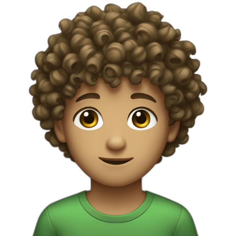 Curly Haired Boy Green Eyes emoji