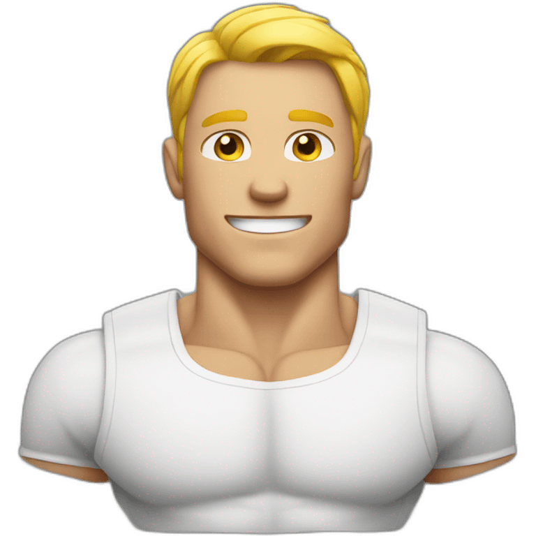 Muscled white guy emoji