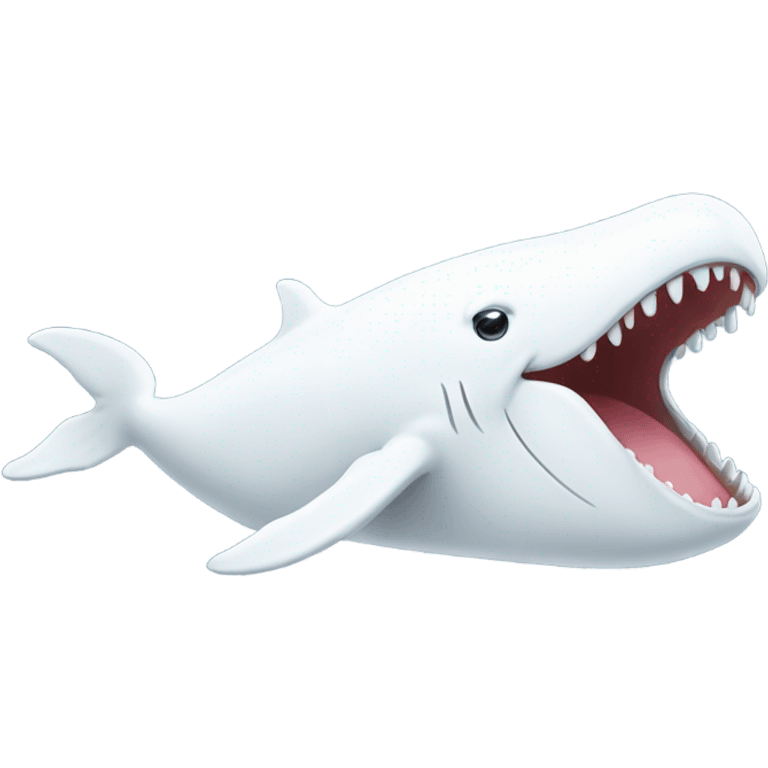 white whale , open mouth emoji