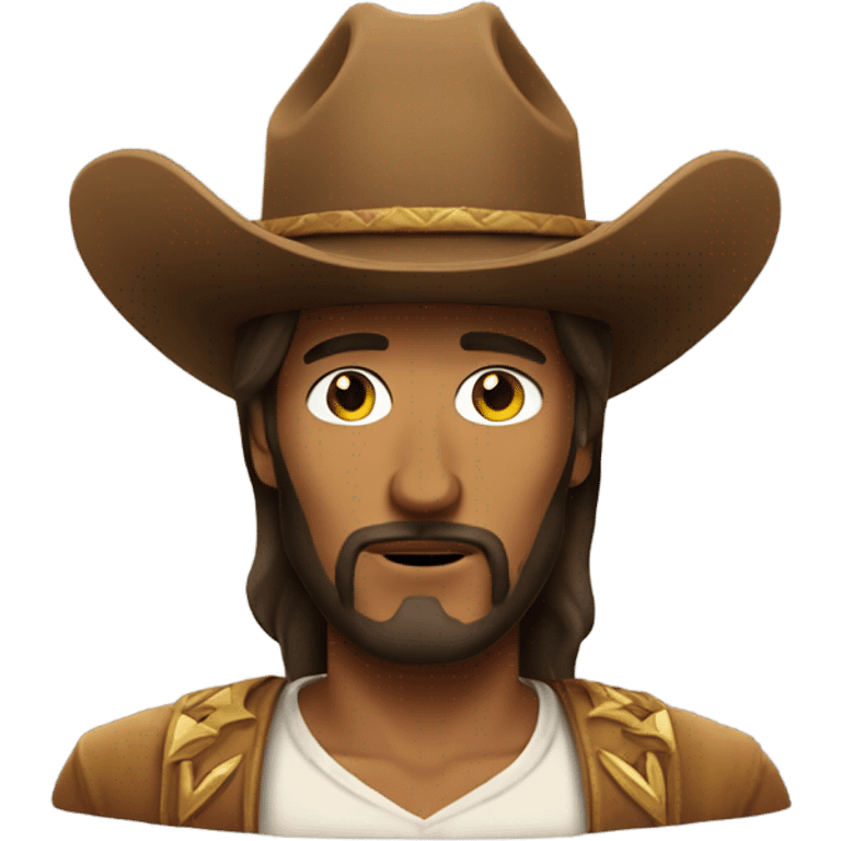 Cowboy hat Jesus  emoji