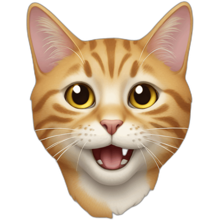 Cat scraeming “waaa” emoji