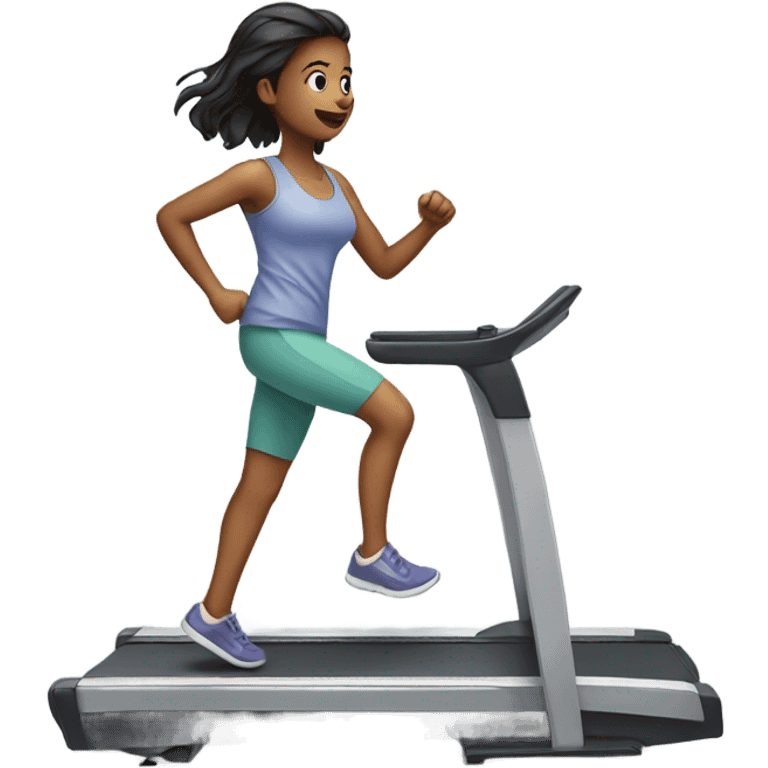 Girl walking on treadmill  emoji