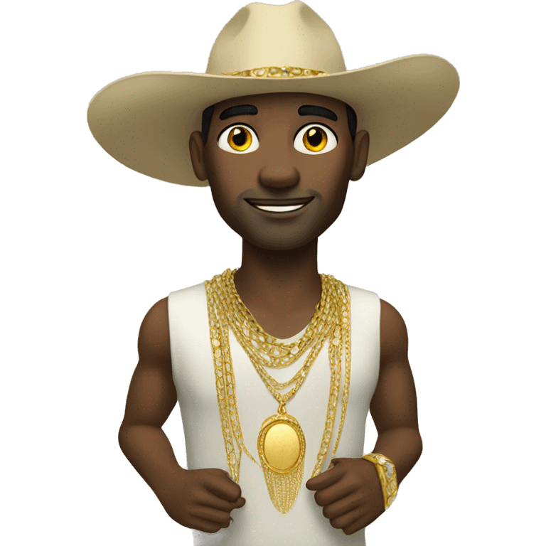 pale cuban man with excessive gold jewelry  emoji