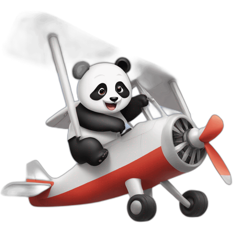 Panda riding plane emoji