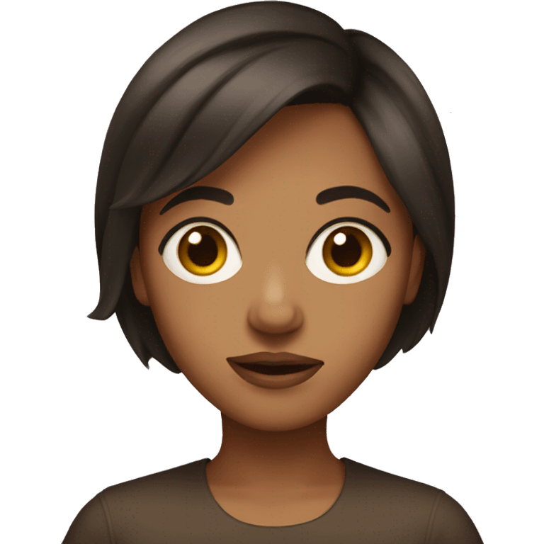 brown, women, big eyes, short hair emoji