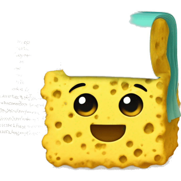 Sponge with book emoji