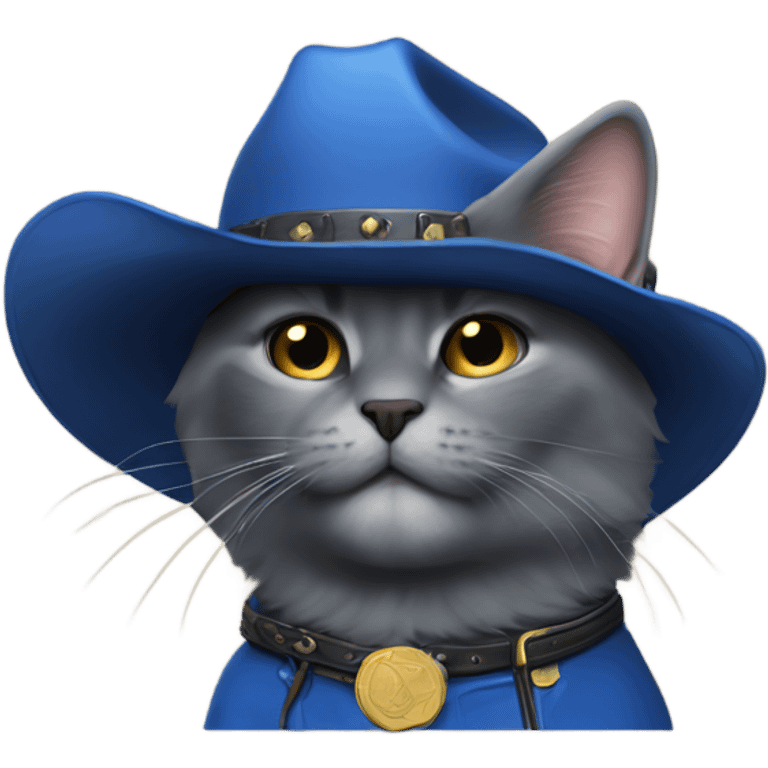 Blue Russian cat Texas Ranger emoji