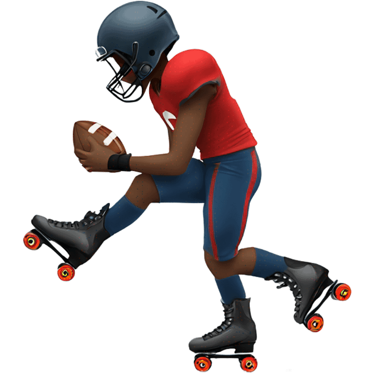 Rollerblading with football  emoji