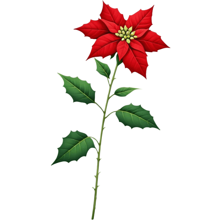 single Poinsettia flower stem emoji