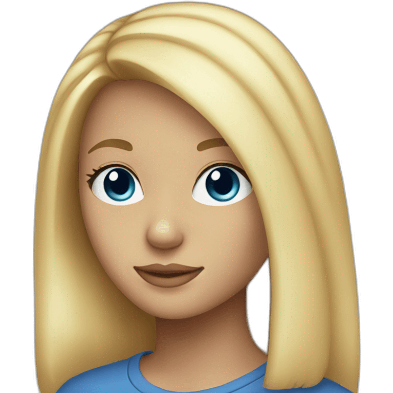 A seventeen-year-old girl with blonde hair and blue eyes   emoji