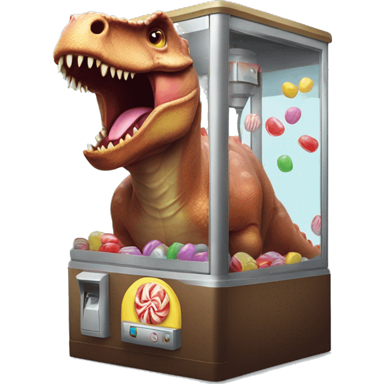 Dinosaur stuck in candy machine emoji