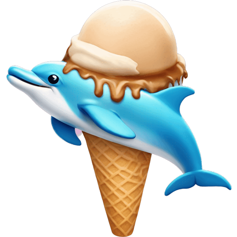 Dolphin ice cream emoji