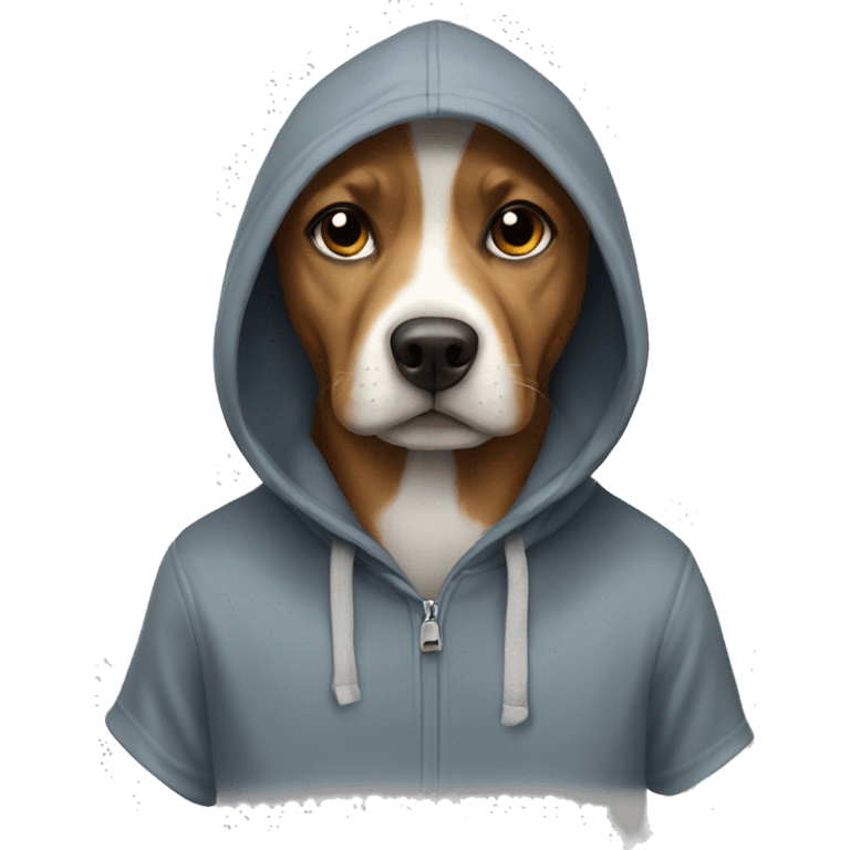 Dog wearing hoodie emoji