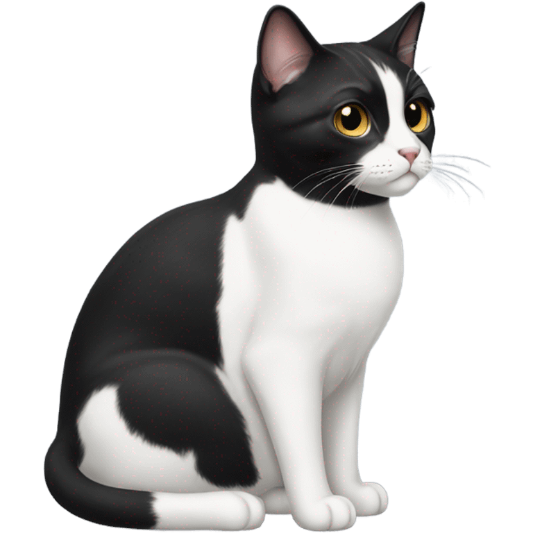 Tuxedo cat with round black dot under whiskers emoji